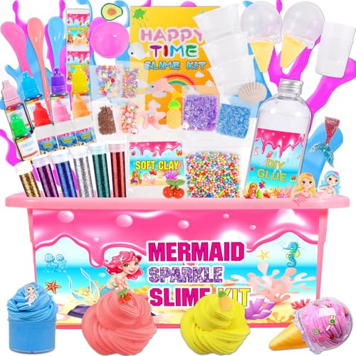 Purpledi Schleim Set Zum Selber Machen, Slime Fluffy Set, DIY Galaxie-Schleim Set, Slime Kit Für Mädchen und Jungen Kristallschleim Slime Set für Kinder von Purpledi