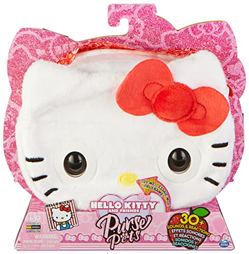 Purse Pets Hello Kitty - interaktive Umhängetasche mit 30+ Geräuschen, Reaktionen, Augenblinzeln und Musik, Kindertasche und Spielzeug in einem, ab 5 Jahren von Purse Pets