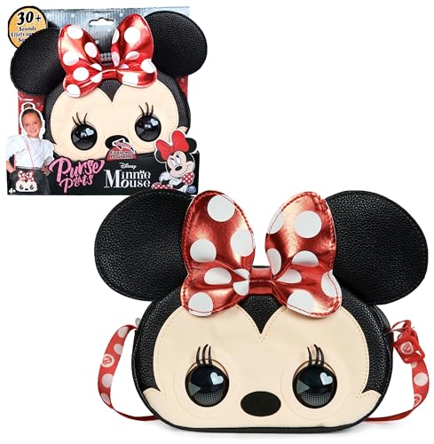 Purse Pets Disney Minnie Maus - interaktive Schultertasche, die mit mehr als 30 Geräuschen und Reaktionen, Blinzeln und Musik lebendig Wird, ab 4 Jahren von Purse Pets