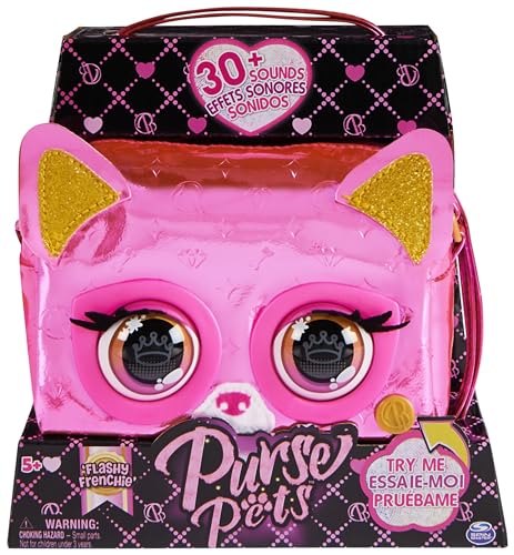 Purse Pets Metallic Magic Flashy Frenchie Hündchen - interaktive Kindertasche, die mit mehr als 30 Geräuschen, Reaktionen und Musik lebendig Wird, Tiertasche und Spielzeug in einem, ab 5 Jahren von Purse Pets