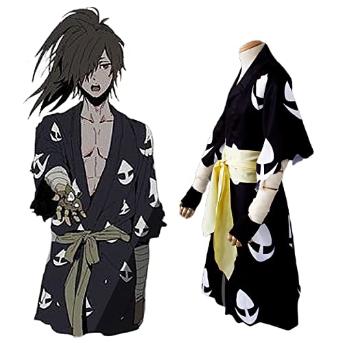 Dororo Cosplay Kostüm Set Hyakkimaru Cosplay Outfits Set Deluxe Overall Kragen Umhang Outfit für Halloween Karneval Party Outfits von Puruuige