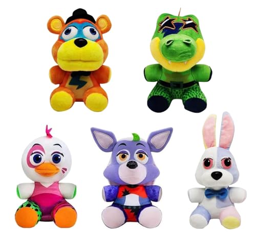 Five Nights Plushies, 5Pcs/Set FNAF Plushies Security Breach Plush, Christmas Birthday Gift for Boys Girls,Gift for FNAF Plush Game Fans 18CM von Puruuige