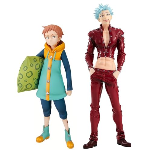 Puruuige Anime-Figur "The Seven Deadly Sins", "Wrath of the Gods", Modell Ban King, Statue, PVC, sieben Todsünden, Actionfigur, Sammlerstücke, Ornamente, 2 Stück von Puruuige