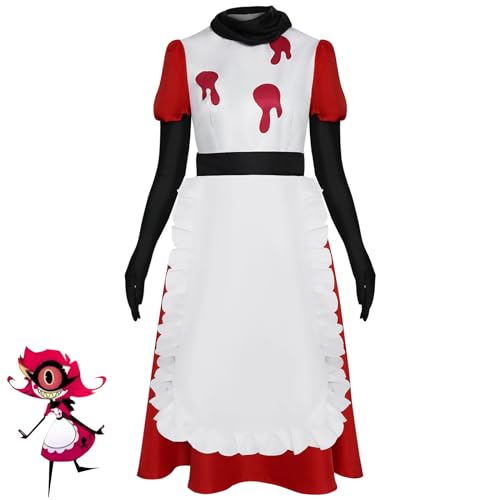 Puruuige Hazbin Hotel Cosplay Kostüm Set Alastor Cosplay Outfits Set Deluxe Outfit für Halloween Karneval Bühnenaufführung Outfit, Niffty, XXXL von Puruuige