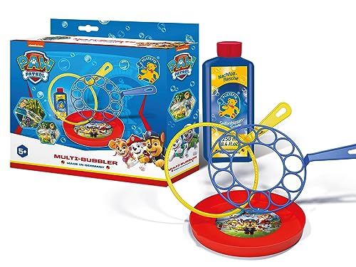 PUSTEFIX - 420815580 PAW Patrol - Multi-Bubbler I 250 ml Seifenblasenwasser I Seifenblasen Spielzeug für Kindergeburtstag, Hochzeit, Polterabend, Sommerparty und als Gastgeschenk von Pustefix