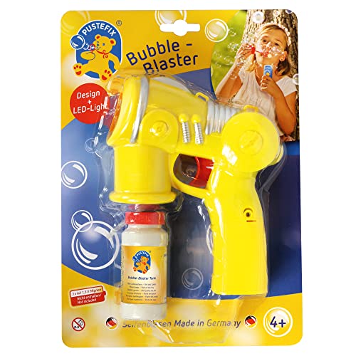 PUSTEFIX Bubble-Blaster I 60 ml Seifenblasenwasser I Seifenblasen Spielzeug-Pistole für Kindergeburtstag, Hochzeit & Sommerparty I Bunte Bubbles für Kinder & Erwachsene, mehrfarbig von Pustefix