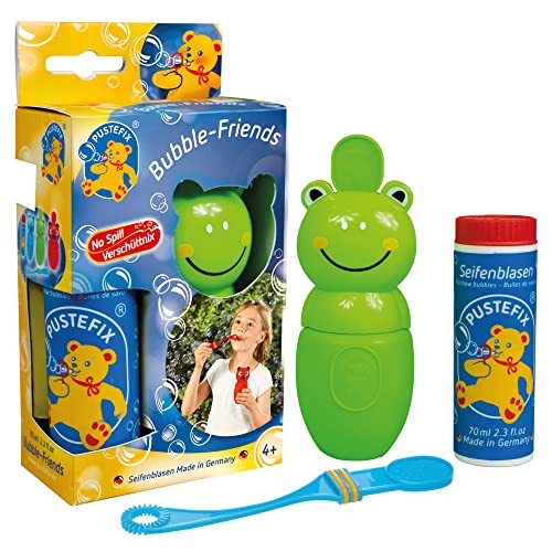 PUSTEFIX Bubble-Friends Frosch I 70 ml Seifenblasenwasser I Bubbles Made in Germany I Seifenblasen Spielzeug für Kindergeburtstag, Polterabend, Sommerparty & als Gastgeschenk I Spaß für Kleinkinder von Pustefix