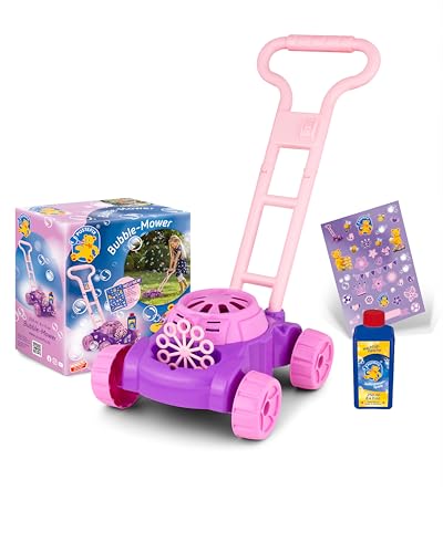 PUSTEFIX Bubble-Mower Rasenmäher Pink I Seifenblasen Kinder Set I Bubble Spaß bei Kinderpartys & Geburtstagen von Pustefix