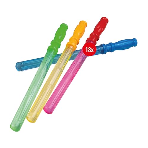 PUSTEFIX Bubble Schwert x 18 I Seifenblasen Kinder Set in 4 Farben I Mit Seifenblasen Flüssigkeit 180 ml I Spiel und Spaß mit besonders großen Bubbles von Pustefix