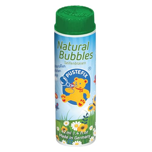 PUSTEFIX Klassik Natural Bubbles 42ml, Umweltfreundliche Seifenblasen Made in Germany, Perfekt für Kindergeburtstage, Hochzeiten und Events, 42 ml Flasche für nachhaltigen Spaß von Pustefix