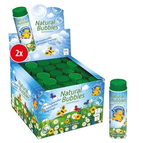 PUSTEFIX Klassik Natural Bubbles Set, 50x Klassik 42ml, Umweltfreundliche Seifenblasen Made in Germany, Perfekt für Kindergeburtstage, Hochzeiten und Events, 50 Flaschen à 42 ml für unbegrenzten Spaß von Pustefix