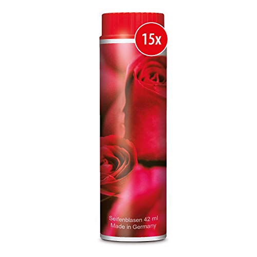 PUSTEFIX Seifenblasen Set I 15 x Klassik 42ml Muttertag I Bunte Rosen Bubbles Made in Germany I Seifenblasen als Muttertagsgeschenk Rosen-Design I Auch toll zum Geburtstag I 15 x 42 ml Vorteilspack von Pustefix