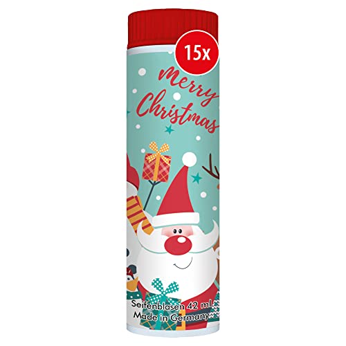 PUSTEFIX Seifenblasen Set I 15 x Klassik 42ml Xmas Party I Bubbles Made in Germany I Party Seifenblasen für Kinder-Geburtstag, Hochzeit, Standesamt, Polterabend I 15 x 42 ml Vorteilspack von Pustefix