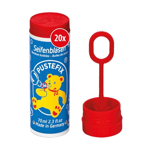 PUSTEFIX Seifenblasen Set I 20x Klassik 70ml I Bunte Bubbles Made in Germany I Seifenblasen für Hochzeit, Kindergeburtstag, Standesamt, Polterabend I 20 x 70 ml Vorteilspack für Kinder & Erwachsene von Pustefix