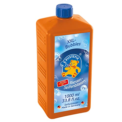 PUSTEFIX - 420869872 XXL-Bubbles Nachfüllflasche Maxi, 1000ml Seifenblasenwasser I Bubbles I Seifenblasen für Hochzeit, Kindergeburtstag, Polterabend I Riesen-Seifenblasen für Kinder & Erwachsene von Pustefix