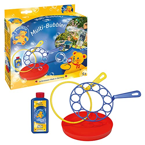 PUSTEFIX - 420869580 Multi-Bubbler I 250 ml Seifenblasenwasser I Bunte Bubbles I Seifenblasen Spielzeug für Hochzeit, Kindergeburtstag, Polterabend I Große Seifenblasen für Kinder & Erwachsene von Pustefix