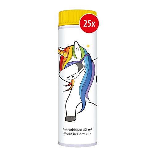 PUSTEFIX Seifenblasen Set I 25 x Klassik 42ml Fun-Edition Einhorn I Bubbles Made in Germany I Unicorn Seifenblasen für Kinder-Geburtstag, Hochzeit, Standesamt, Polterabend I 25 x 42 ml Vorteilspack von Pustefix