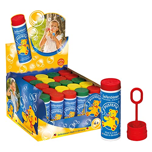 PUSTEFIX Seifenblasen Set I 25x Klassik 70ml I Bunte Bubbles Made in Germany I Seifenblasen für Hochzeit, Kindergeburtstag, Standesamt, Polterabend I 25 x 70 ml Vorteilspack für Kinder & Erwachsene von Pustefix