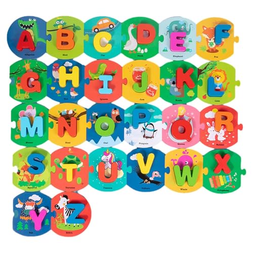 Puwaiio Alphabet-Lernpuzzle, Alphabet-Match-Spielzeug - Lernspielzeug Buchstabenpuzzle - Bunte Vorschul-Lernaktivitäten, Schulmaterial für Kinder und Vorschulkinder von Puwaiio