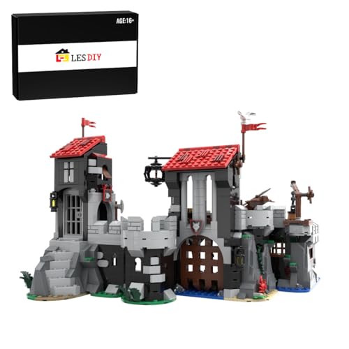 PuzzXfundty Modular Mittelalterlicher Stil Mittelalterliche Burg Baukasten, MOC-193275 Mittelalterliche Burg Wolfstein Zusammenbau Spielzeug Bauklötze Set，Geschenk für die Heimdekoration（1018Teile von PuzzXfundty