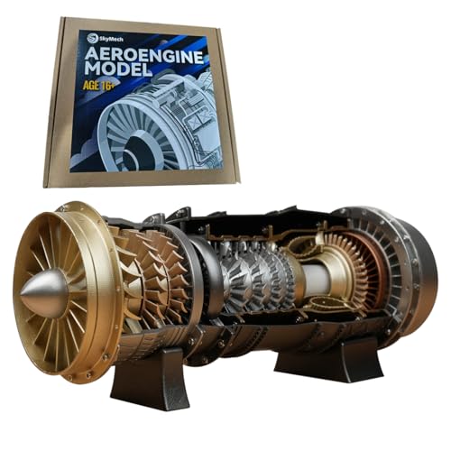 PuzzXfundty Turbojet Triebwerk Modell - 1/20 WS-15 Mechanisches Funktionsmodell Eines Flugzeugtriebwerks - Wissenschaftliche Bildung Spielzeug Ornament (150 Stück) von PuzzXfundty