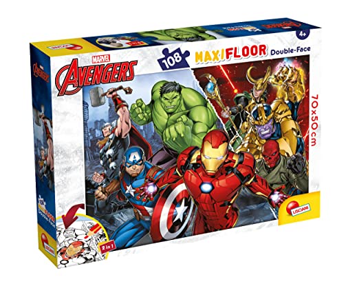 Liscianigiochi 99771 Marvel DF MAXIFLOOR, Avengers Puzzle 108 Teile von Liscianigiochi