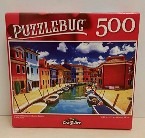 Puzzlebug Bunte Häuser und Boote, Burano-Kanal, Italien, Puzzle mit 500 Teilen von Puzzlebug