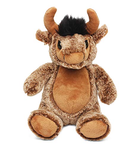 DolliBu Plüsch-Büffel-Stofftier – weicher Plüsch, kuscheliger brauner Büffel, bezauberndes Bison-Plüschtier, niedliches Wildtier-Tier-Kuschelgeschenk für Kinder und Erwachsene, 22,9 cm von Puzzled