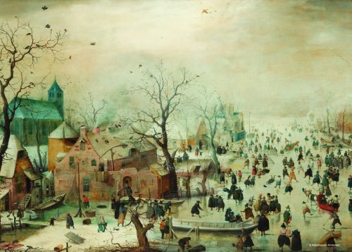 Puzzleman - 1000 Teile - Hendrick Avercamp Puzzle : Winterlandschaft mit Schlittschuhläufern von Puzzleman