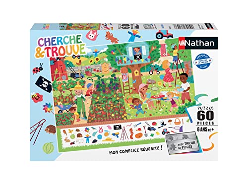 Puzzles Nathan 4005556861538 Puzzle mit 60 Teilen – Im Garten (Suche und Finde) Kinderpuzzle von NATHAN