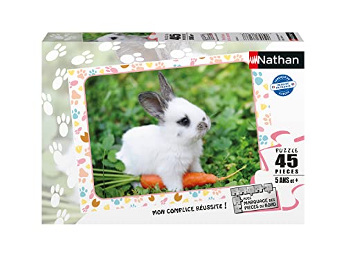 Nathan 4005556861668 45-teiliges Puzzle - Hase und Karotte Kinderpuzzle von NATHAN