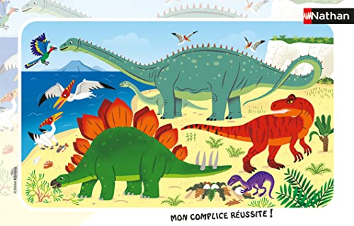 Puzzles Nathan 4005556861712 15-teiliges Rahmenpuzzle – Die Dinosaurier des Jurassic Kinderpuzzle von NATHAN