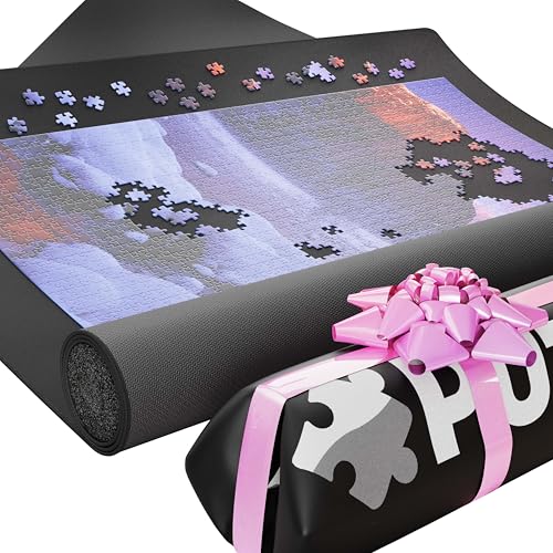 Puzzlup Puzzlematte bis 3000 Teile - 95 x 150 cm - Premium Puzzle Rolle für 500, 1000, 1500, 2000 und 3000 Teile - In Sekunden zusammenrollen - Puzzle Matte Rolle mit Öko-Verpackung von Puzzlup