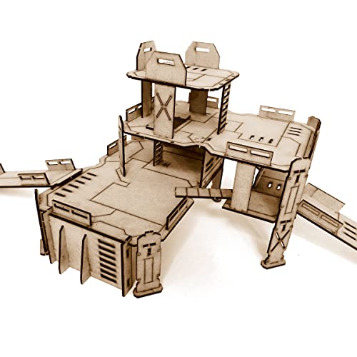 Pwork Wargames Combat Zone 03 – Science-Fiction-Dekor-Set für Miniaturen im Maßstab 28 mm/35 mm – Wargame 3D Scenery Terrain Tisch-Miniaturen – MDF 3 mm von Pwork Wargames