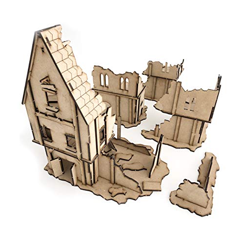 Pwork Wargames Medieval Lost Burg 01 - mittelalterliche Stadtlandschaft für Miniaturen im Maßstab 28 mm / 35 mm - Tischminiaturen Wargame 3D-Landschaftsgelände - MDF 3 mm von Pwork Wargames