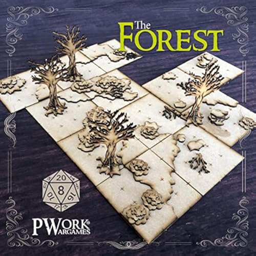 PWORK WARGAMES The Forest (La Foresta) – 3D Tactical Maps Rpg Fantasy Dungeon Tiles – Taktische 3D-Karten, modular, aus MDF, 3 mm von PWORK WARGAMES