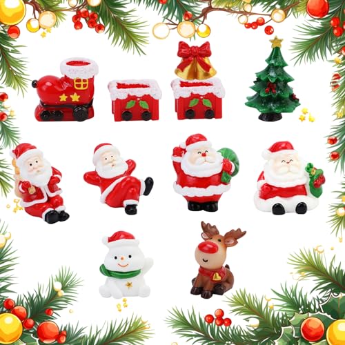 11Stück Mini Weihnachten Figuren Set Christmas Party liefert Cupcake Figuren Cake Topper Elch Kuchendekoration Tortendeko für Kinder Xmas Party Babyparty Schneemann Familienessen Dekoration Ornamente von Pwsap