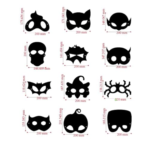 Pwtuuki 48 Stück Kratzbilder Art Masken für Kinder, Scratch Art Masken, Kindergeburtstag Spiele, Halloween Masken von Pwtuuki