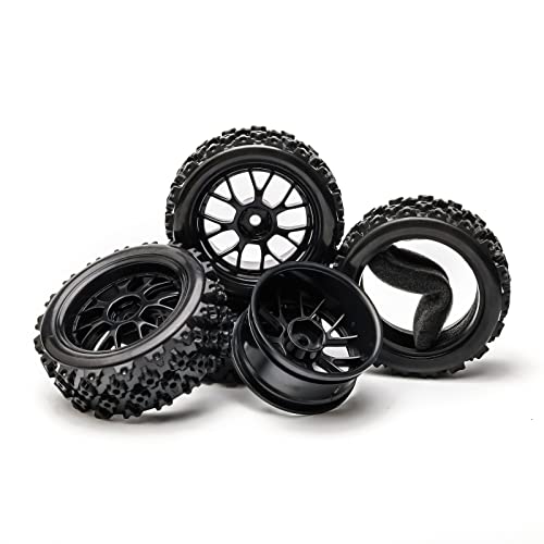 Pxyelec 4PCS RC Autoreifen, 1:10 Skala RC Reifen Felgen für RC Off-Road und Drift RC Autos von Pxyelec