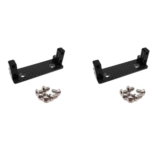 Pyatofly 2X Servo Halterung mit Kohle Faser Unterfahr Schutz Set Upgrade Zubehör für Axial Wraith RR10 Spare, Schwarz von Pyatofly