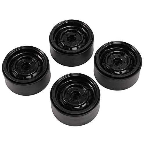 Pyatofly 4 StüCk Metall 1,9 Beadlock Rad Felgen Nabe für 1/10 Rc Crawler Auto Axial Scx10 90046 Trx4 D90 D110 12 Kleine LöCher, Schwarz von Pyatofly