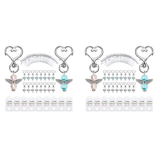 Pyatofly 80 Sets Perle mit Förmigem Schlüssel Bund Hochzeits Bevorzugungs Set, Einschließlich Perle Schlüssel Anhänger, Organza Geschenk Tüten und Mehr von Pyatofly