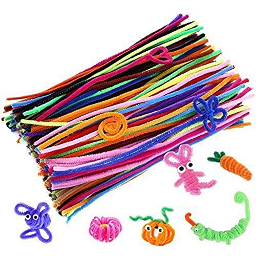 Pyatofy 200 StüCk ZufäLlige Farben Pfeifenreiniger Chenille Stem 6Mmx12 für DIY Art Crafts Dekorationen von Pyatofy