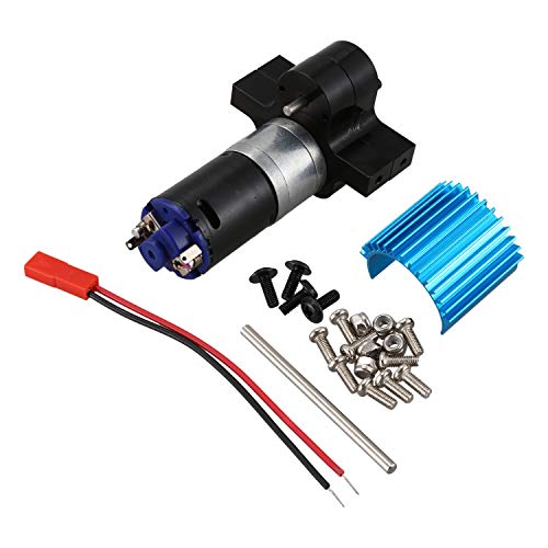 Pyatofy 370 Power Metal Motor RüCkwäRtsgetriebe mit KüHlköRper RC Auto Teile für B1 B14 B24 C14 C24 B16 B26 B36 Q60 Schwarz von Pyatofy