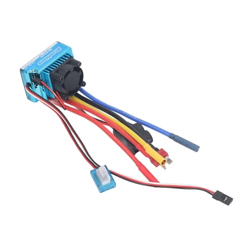 Pyhodi RC Car Brushless ESC, 80A 2-3S Easy Reset Elektronischer Geschwindigkeitsregler für 1/10 RC Car und Boot, Wasserdicht und Staubdicht, Bremskraftregulierung, für Wettbewerbe bei von Pyhodi