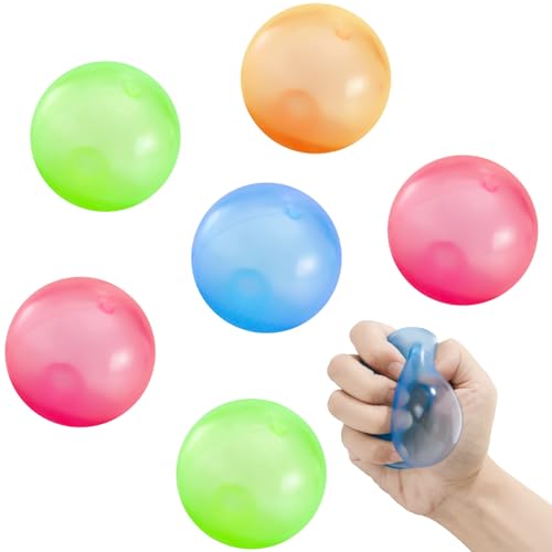 6 Stück Antistressball, Anti Stress Ball Fidget Fun Toy, 4.5cm Massagebälle Handtrainer, Angst abbauen und Beruhigung Sensorische ADHD Spielzeug Geschenk, Wurfball Spielzeug für Kinder und Erwachsene von Pynvxo