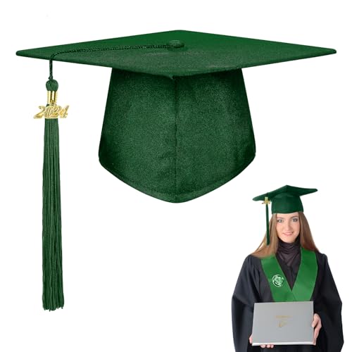 Pynvxo Doktorhut 2024 Graduation Cap mit Tassel, Verstellbar Bachelor Abschluss Hut, Universal Abschluss Hat mit Anhänger Quaste Gelten High School Bachelor, Undergraduate, Master und Doktorand von Pynvxo