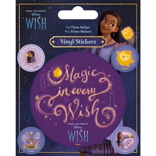 Aufkleber der Marke Pyramid International Modell 5er-Pack Wish (Magic in every wish) 7,5 cm und 3 cm von Pyramid International