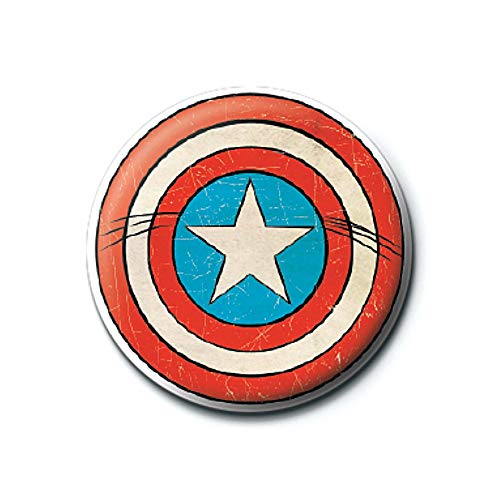 Pyramid International Marvel Comics Captain America Schild Logo Button Badge Pin Badge Retro von Pyramid International