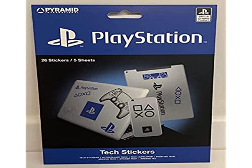 Pyramid International Playstation Tech Stickers, Set mit 26 Aufklebern für Laptops, Handys und Tablets, offizielles Lizenzprodukt, Blau, Weiß von Pyramid International